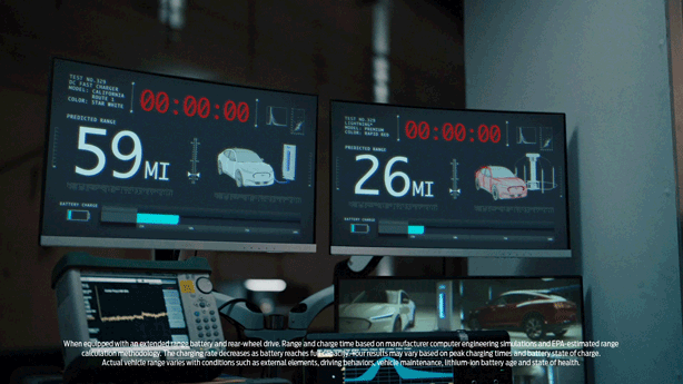 Mustang Mach-E v. Lightning GIF